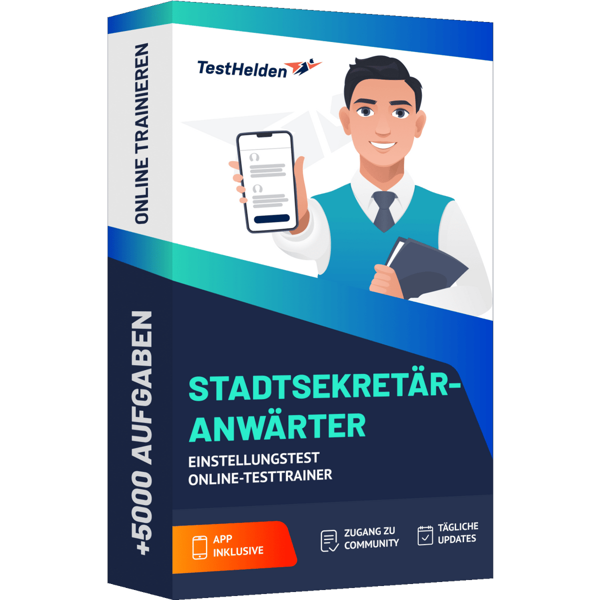 Produktbox Stadtsekretäranwärter Einstellungstest 2026 üben – Online-Testtrainer