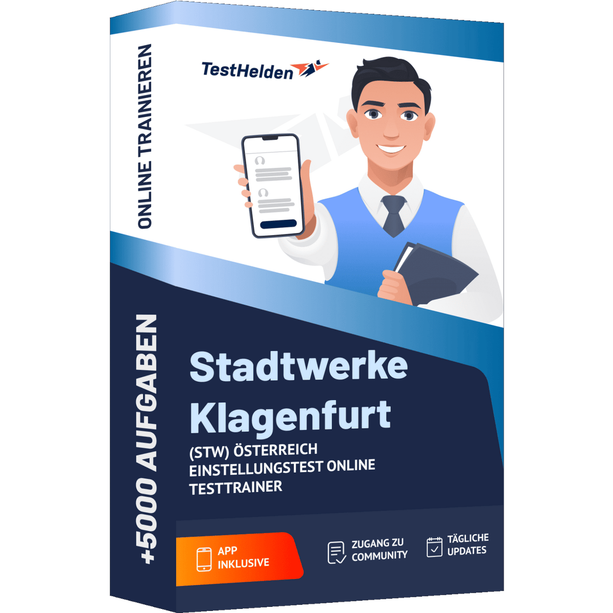 Produktbox Stadtwerke Klagenfurt Österreich (STW) Einstellungstest 2026 üben – Online Testtrainer