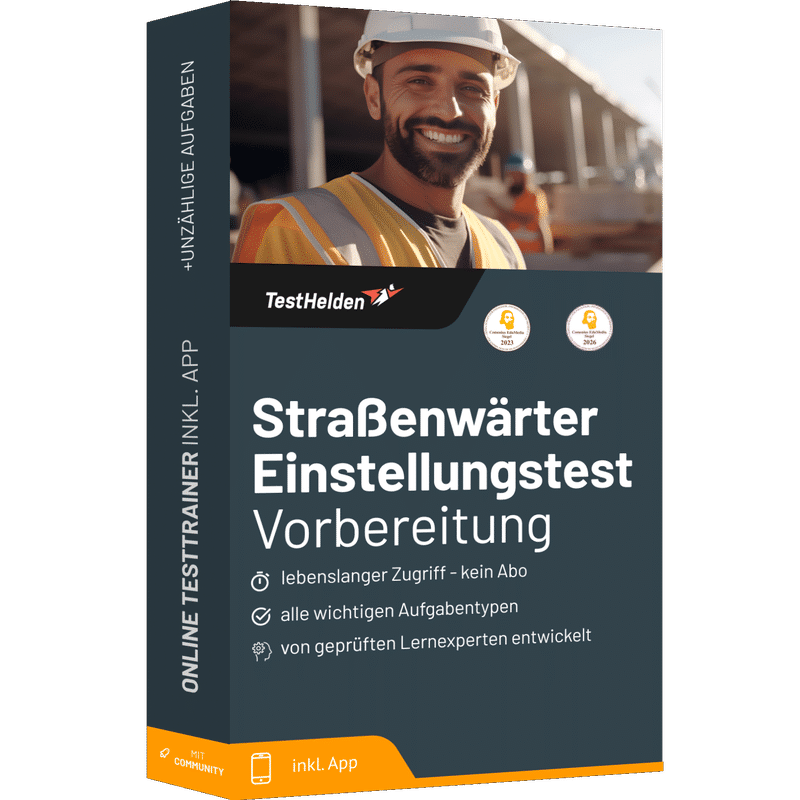 Produktbox Straßenwärter Einstellungstest 2026 üben – Online Testtrainer