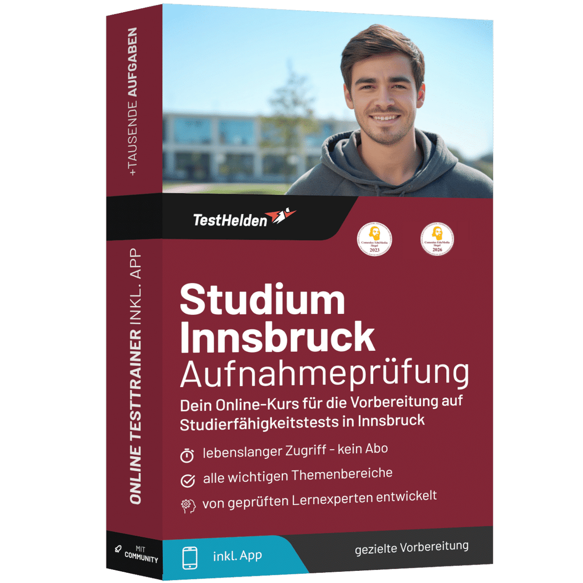 Produktbox Studium Innsbruck Aufnahmeprüfung Österreich 2026 – Online Testtrainer