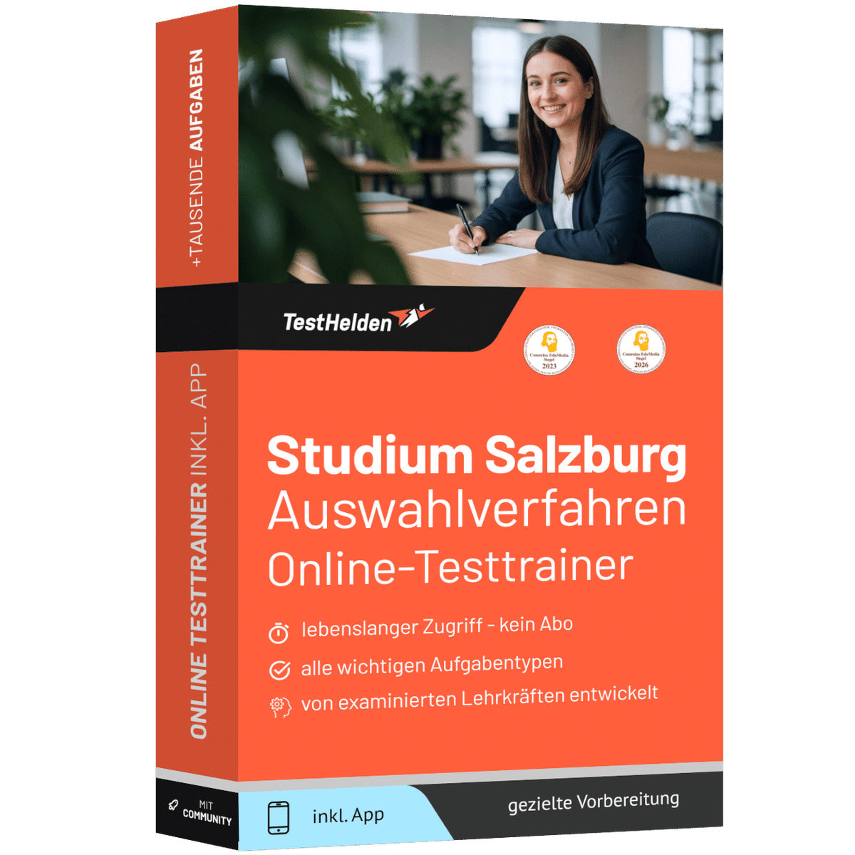 Produktbox Studium Salzburg Aufnahmeprüfung Österreich 2026 – Online Testtrainer