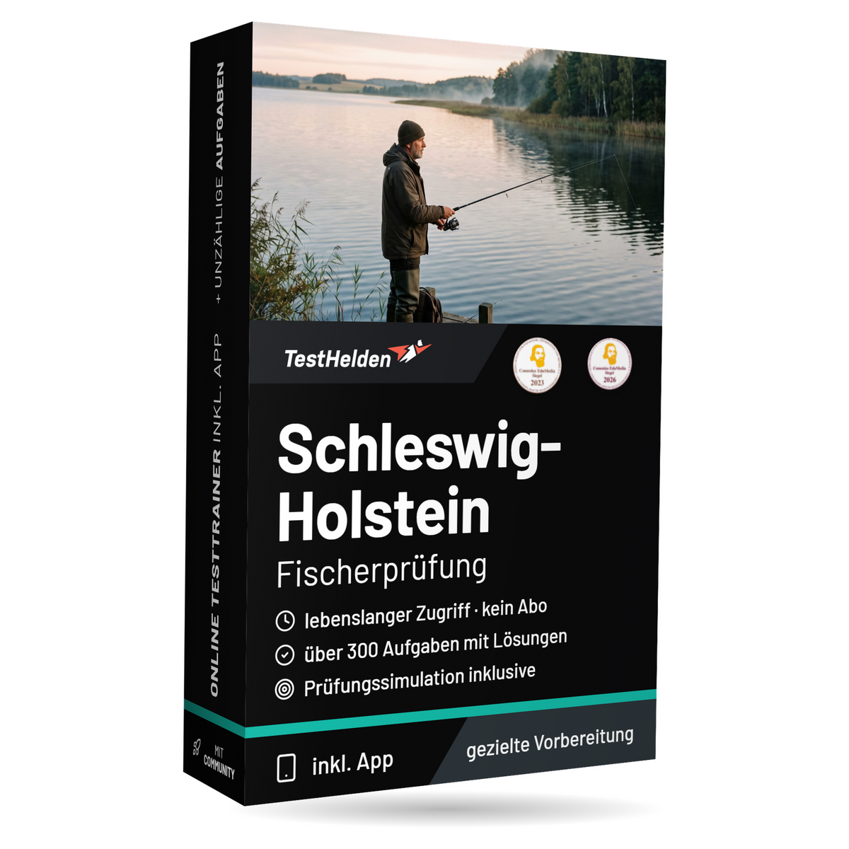 Fischereischein Schleswig-Holstein: Fischerprüfung 2026 üben: Online-Testtrainer, Produktbox von TestHelden