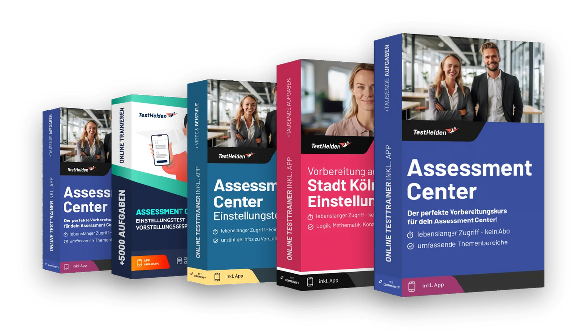 Produktboxen der Testtrainer für Assessment Center