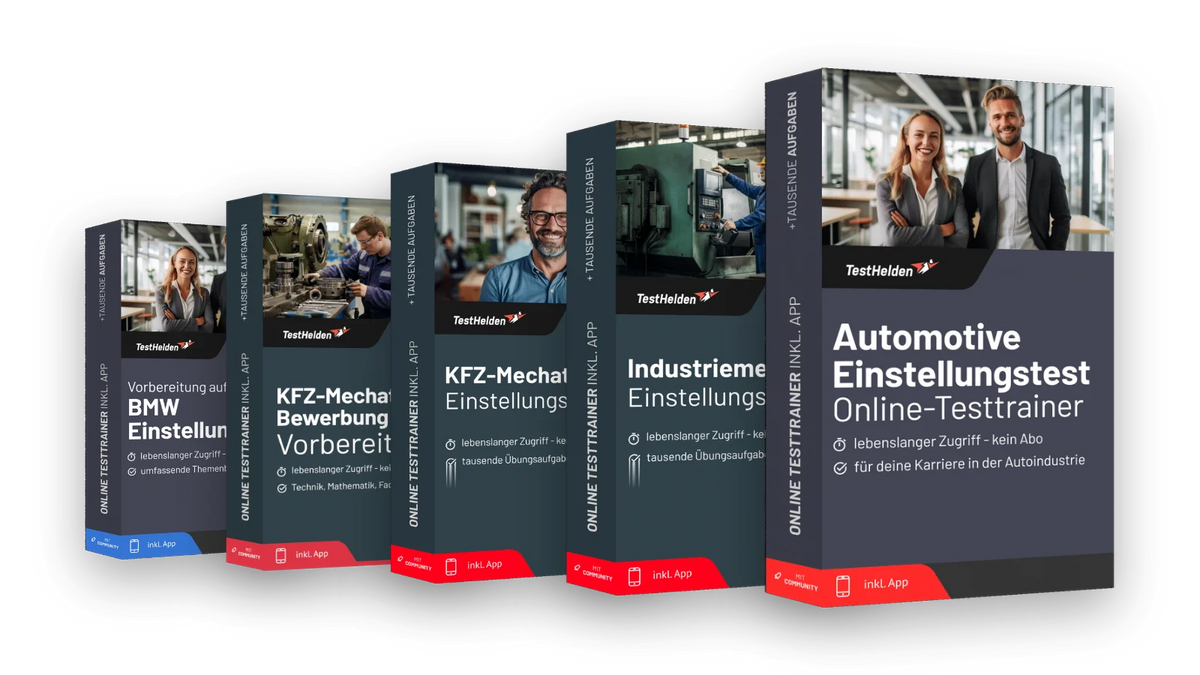 Produktboxen der Testtrainer für Automotive