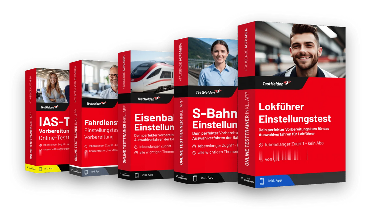 Produktboxen der Testtrainer für Bahn & Schiene