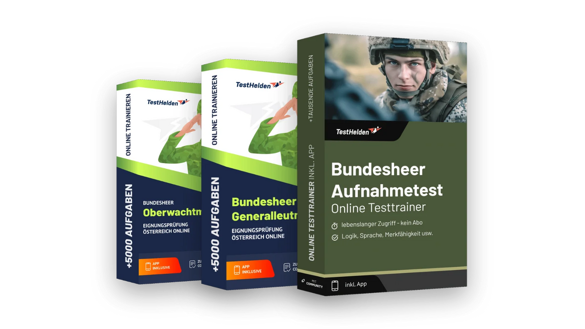 Produktboxen der Testtrainer für Bundesheer
