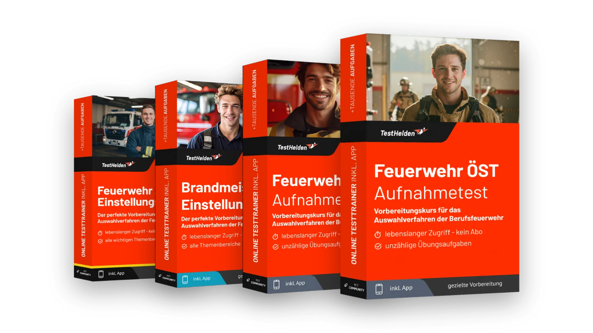Produktboxen der Testtrainer für Feuerwehr