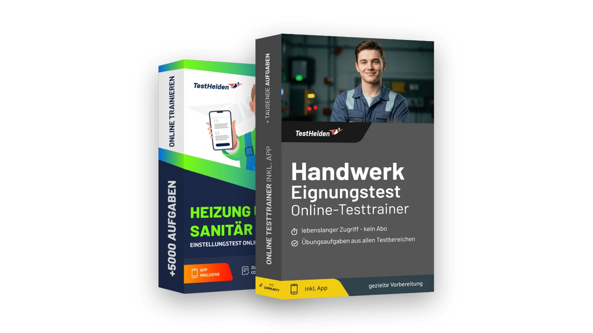 Produktboxen der Testtrainer für Handwerk