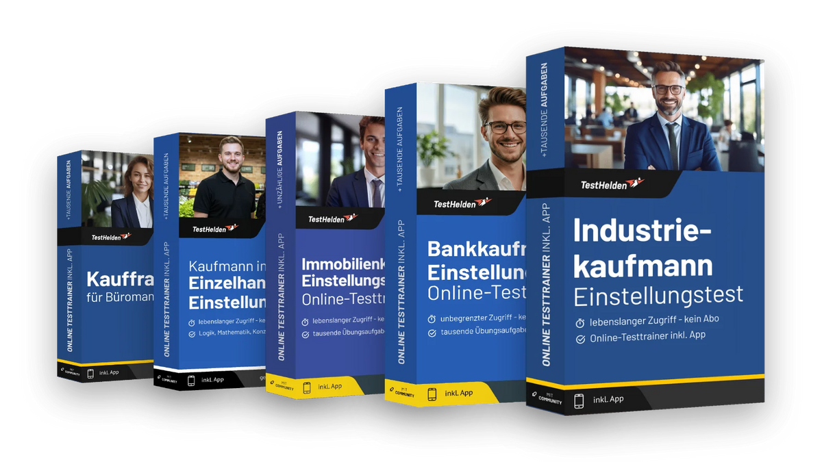 Produktboxen der Testtrainer für Kaufmännische Berufe