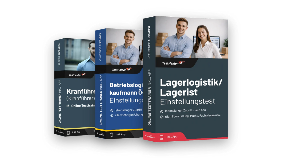 Produktboxen der Testtrainer für Lager & Logistik