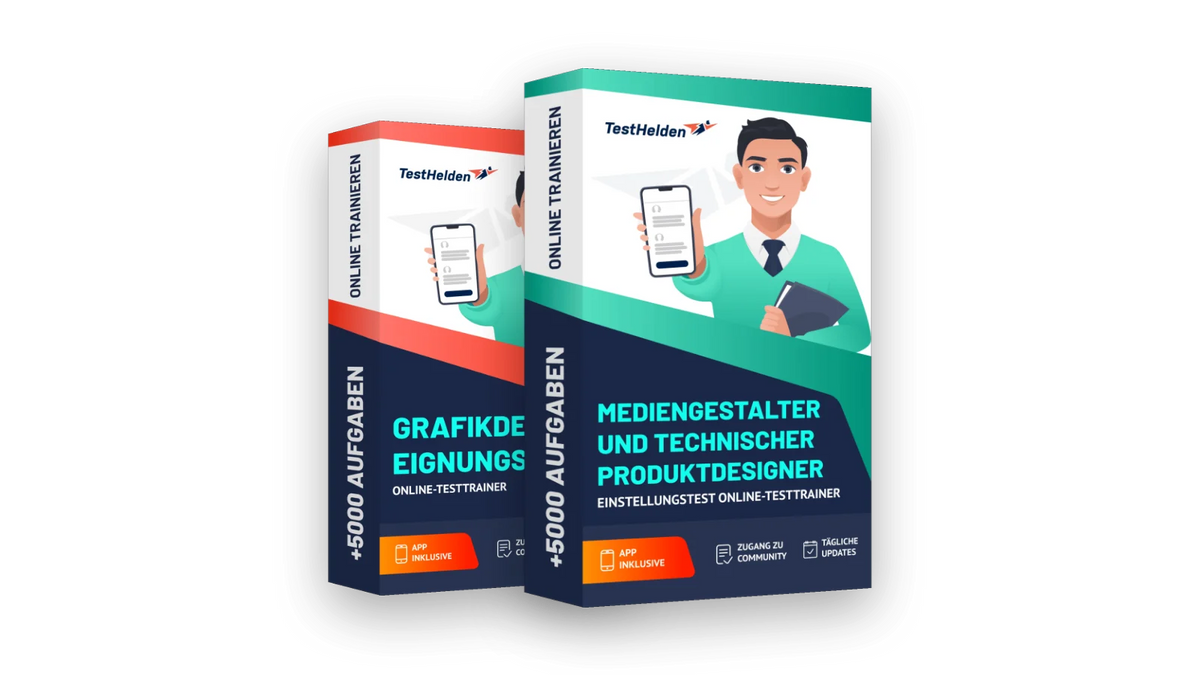 Produktboxen der Testtrainer für Medien & Design