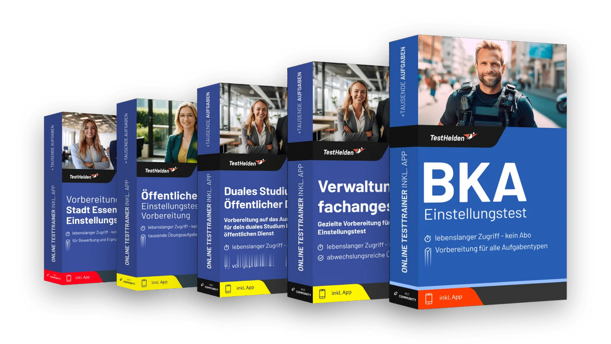 Produktboxen der Testtrainer für Öffentlicher Dienst