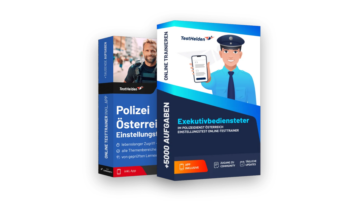 Produktboxen der Testtrainer für Polizei Österreich