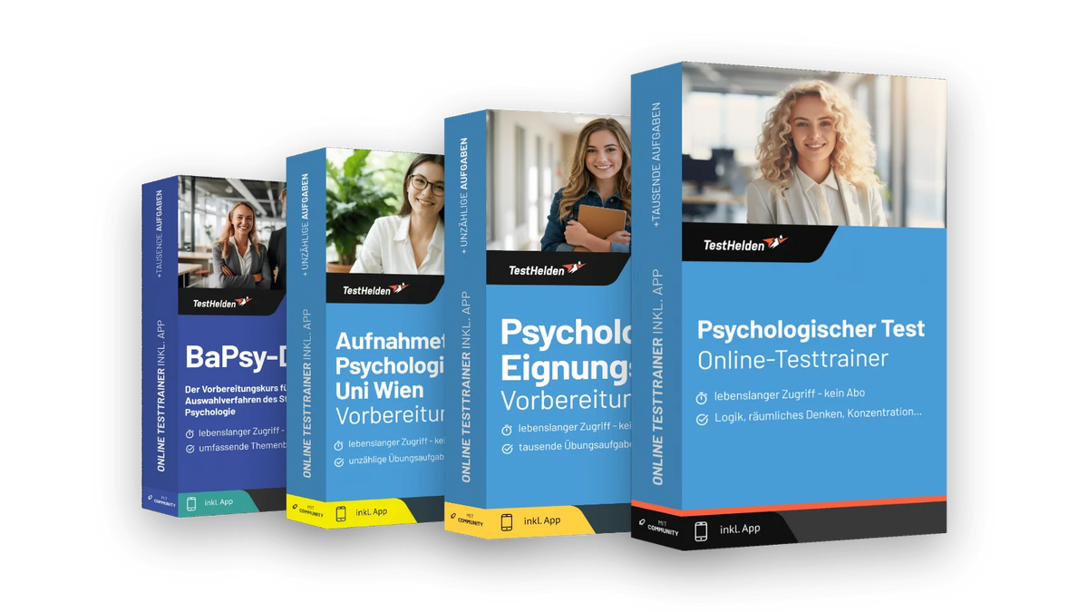 Produktboxen der Testtrainer für Psychologie