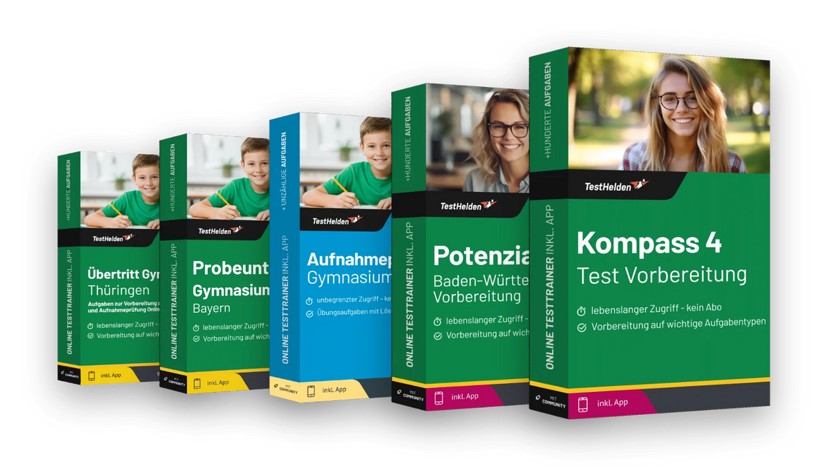 Produktboxen der Testtrainer für Schule & Übertritt