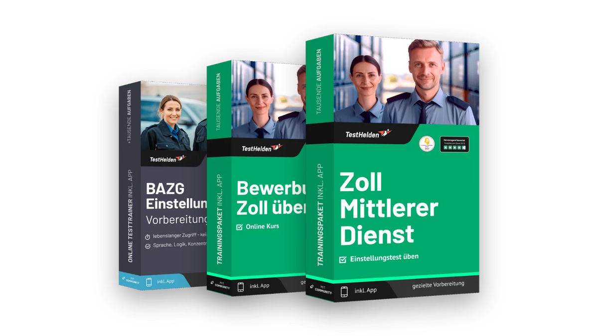 Produktboxen der Testtrainer für Zoll