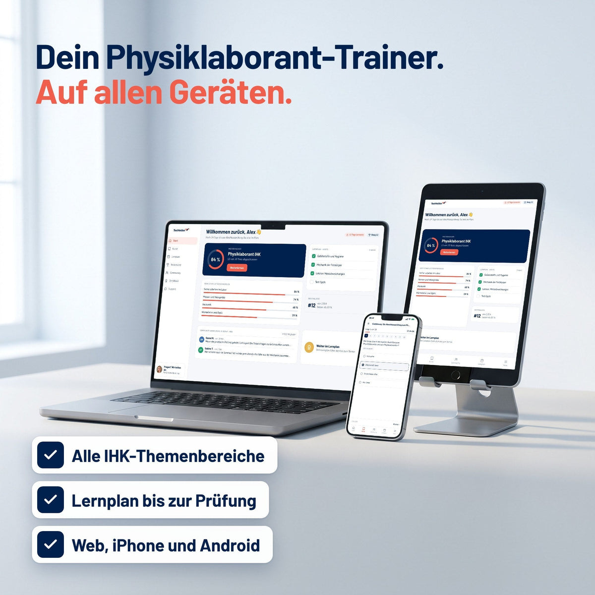 Physiklaborant IHK auf Laptop, Tablet und Smartphone