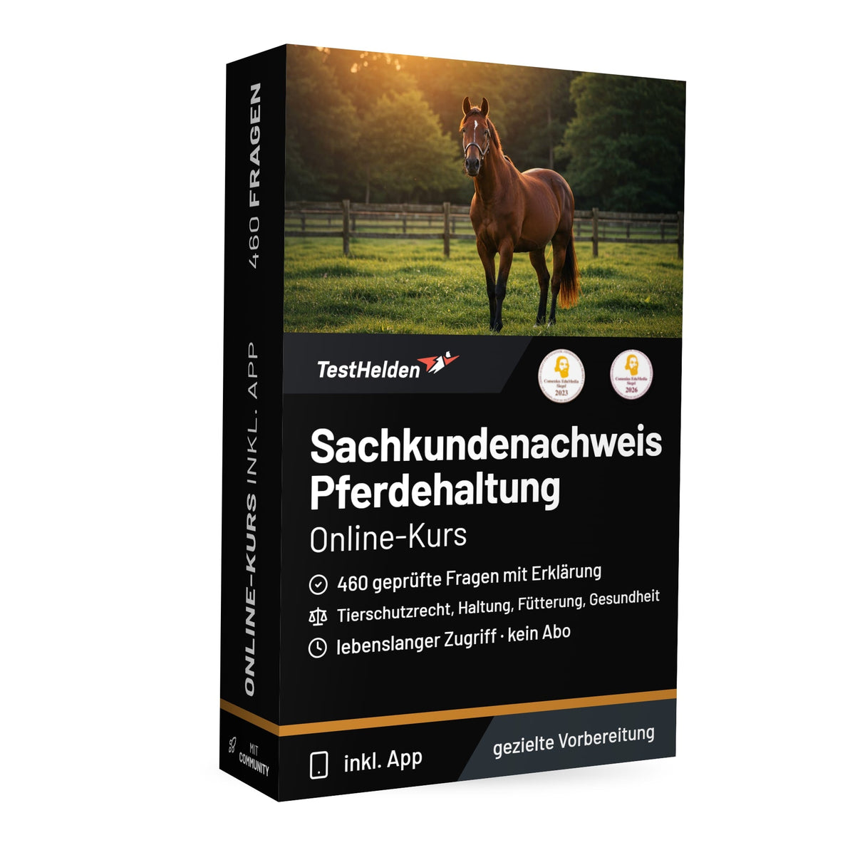 Sachkundenachweis Pferdehaltung: Online-Kurs mit 460 geprüften Fragen, inklusive App