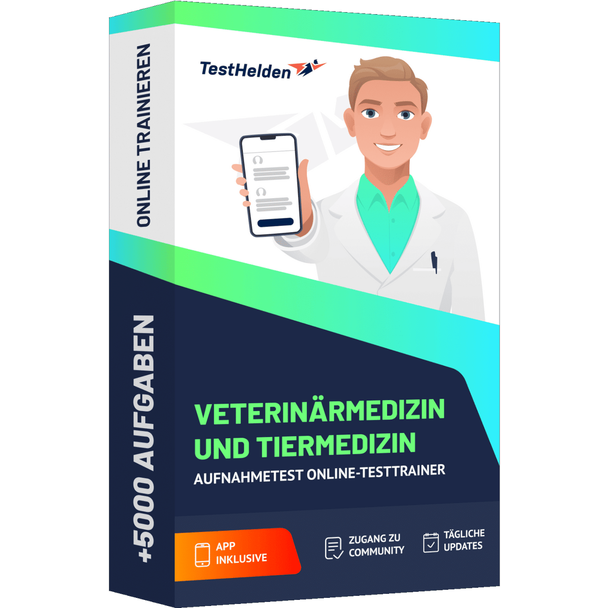 Produktbox Veterinärmedizin Aufnahmetest Vorbereitung (Österreich) 2026 üben – Online-Testtrainer
