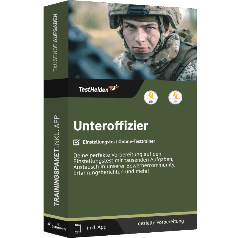 Produktbox Unteroffizier Einstellungstest 2026 üben – Online Testtrainer