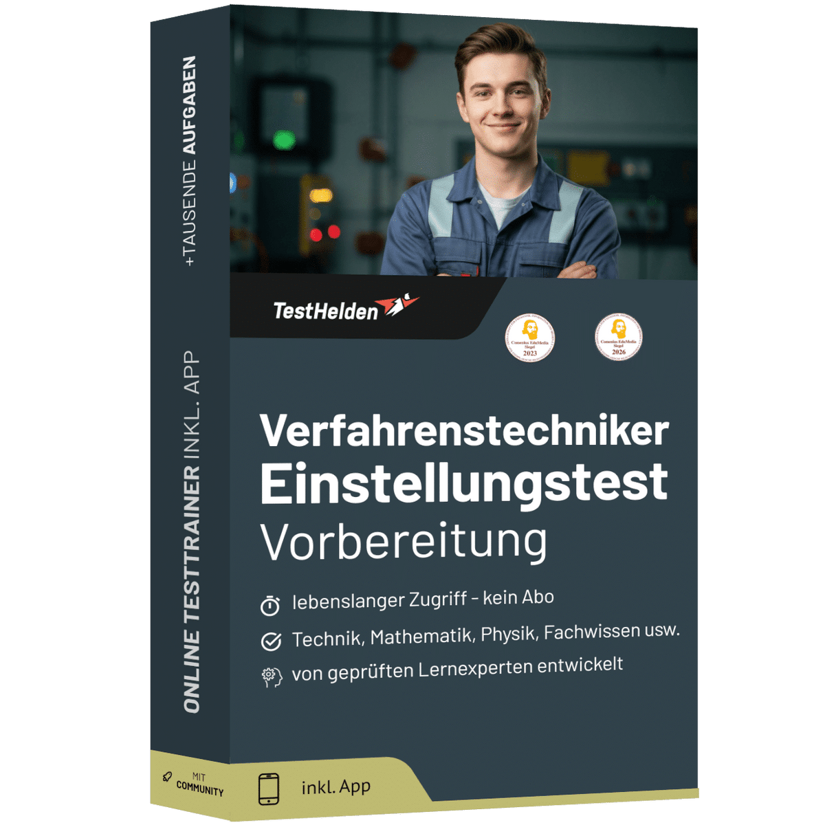 Produktbox Verfahrenstechniker Einstellungstest 2026 üben – Online-Testtrainer