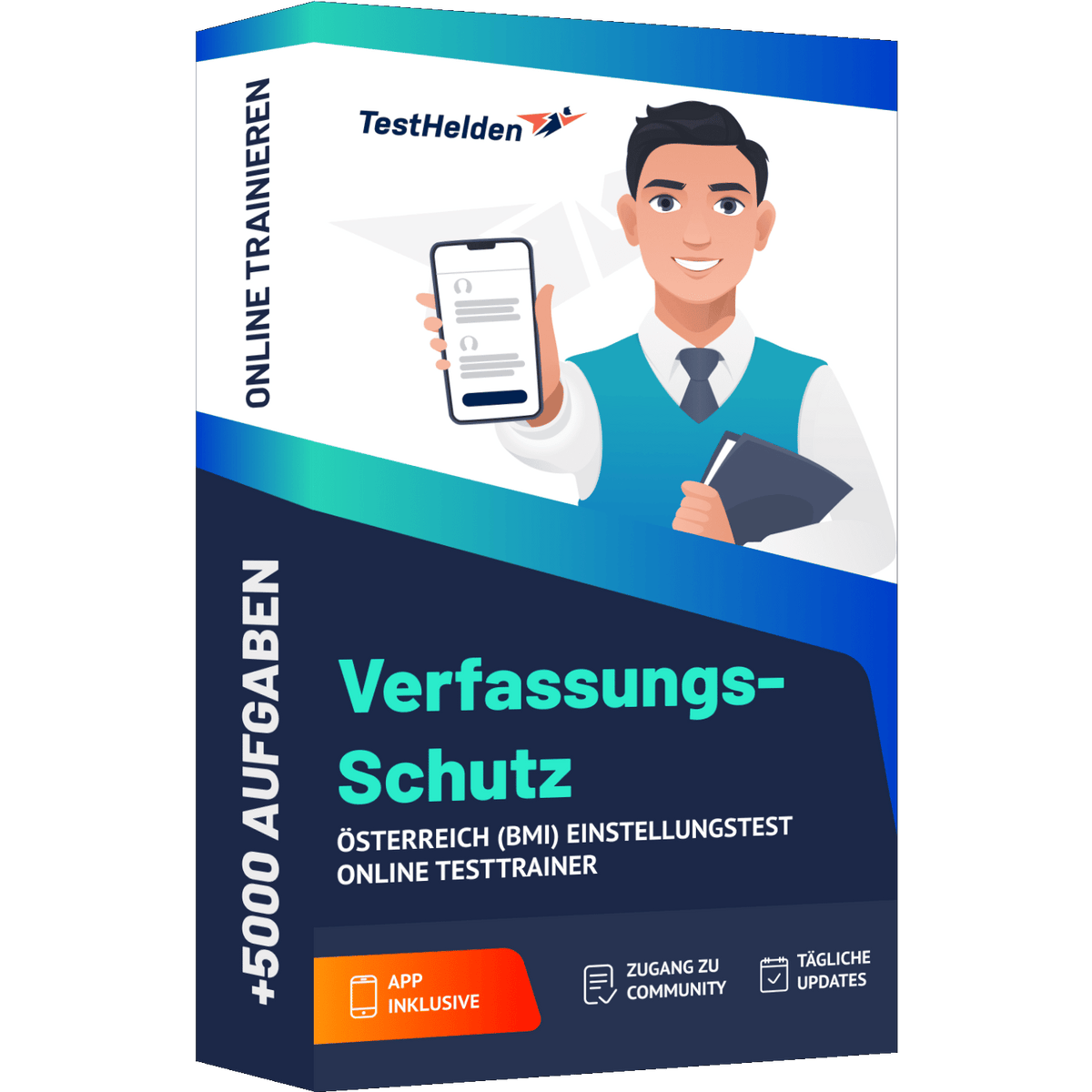 Produktbox Verfassungsschutz Österreich BMI Einstellungstest 2026 üben – Online Testtrainer