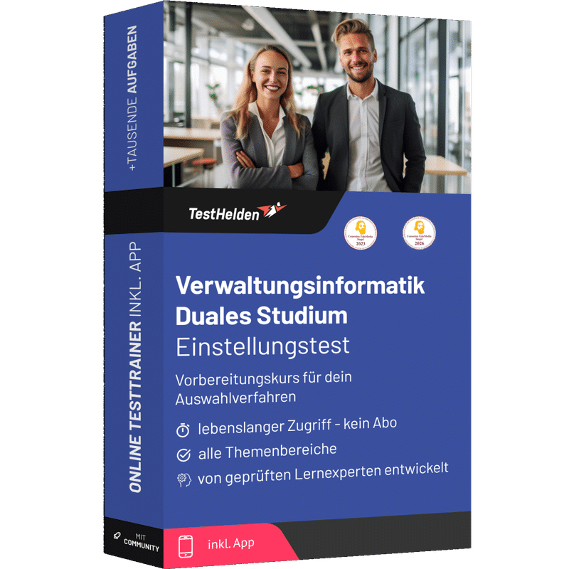 Produktbox Verwaltungsinformatik Duales Studium Einstellungstest 2026 – Online-Testtrainer