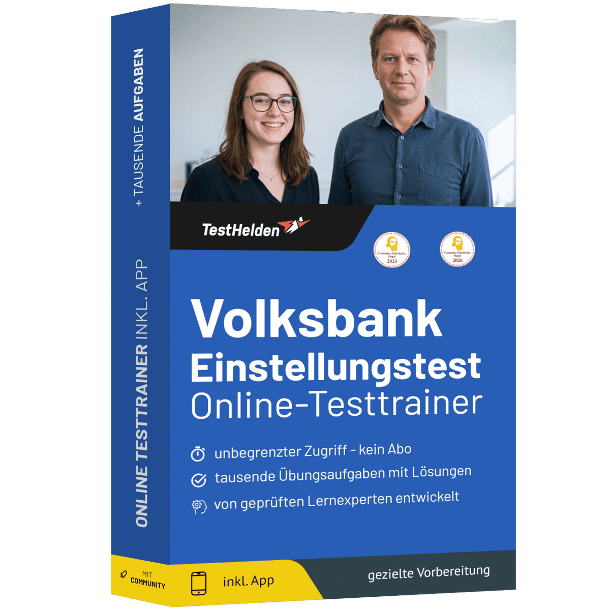 Produktbox Volksbank Einstellungstest 2026 üben – Online-Testtrainer