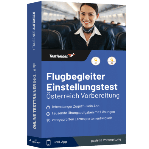 Flugbegleiter Österreich Vorbereitung Einstellungstest 2026 üben - Online Testtrainer