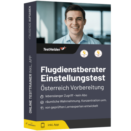 Flugdienstberater Vorbereitung Österreich Einstellungstest 2026 üben - Online Testtrainer