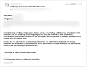 Zoll Auswahlverfahren