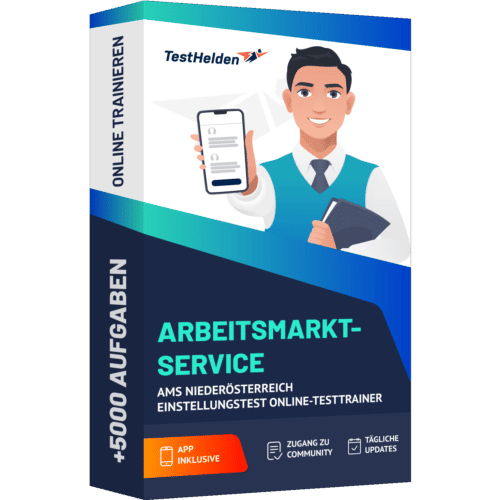 Arbeitsmarkt service AMS Niederoesterreich Einstellungstest Online Testtrainer cover print
