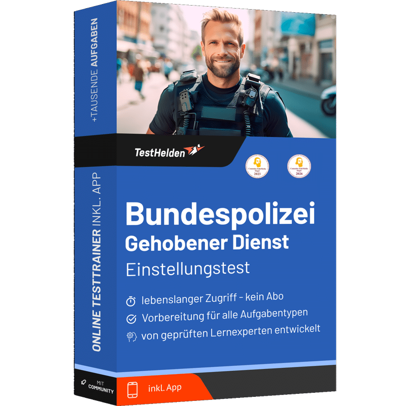 Einstellungstest Bundespolizei Gehobener Dienst 2026 üben - Online Testtrainer 1 Einstellungstest Bundespolizei Gehobener Dienst 2026 üben - Online Testtrainer