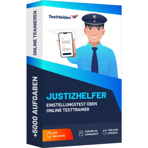 Justizhelfer Einstellungstest 2025 üben - Online Testtrainer