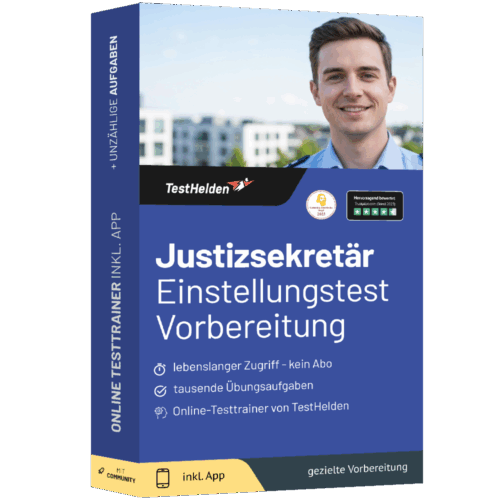 Justizsekretär Einstellungstest 2026 üben - Online Testtrainer