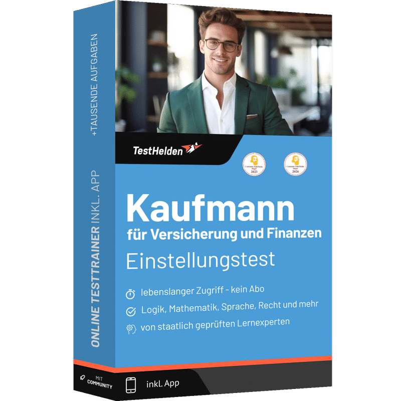 Kaufmann für Versicherungen und Finanzen Einstellungstest 2026 üben - Online Testtrainer 1 Kaufmann für Versicherungen und Finanzen Einstellungstest 2026 üben - Online Testtrainer