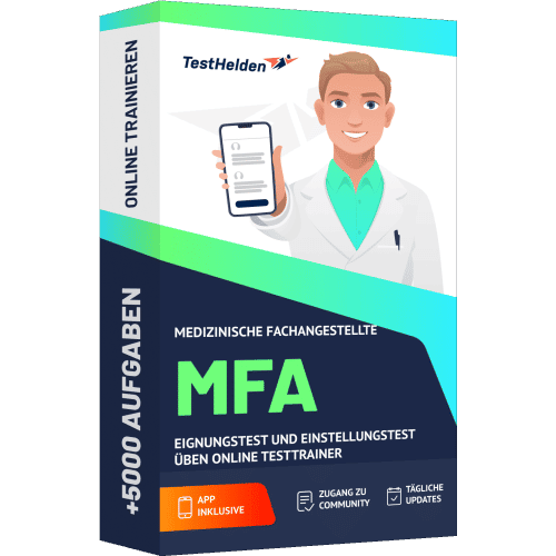 Medizinische Fachangestellte MFA Eignungstest und Einstellungstest ueben Online Testtrainer cover print