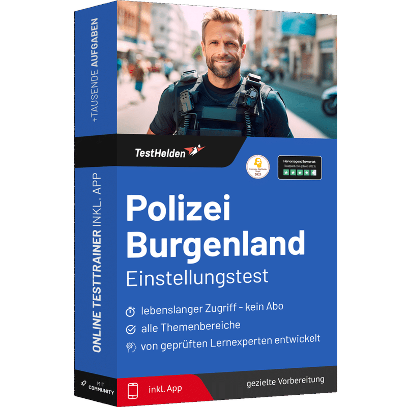 Polizei Burgenland Aufnahmetest 2026 üben - Online-Testtrainer 1 Polizei Burgenland Einstellungstest
