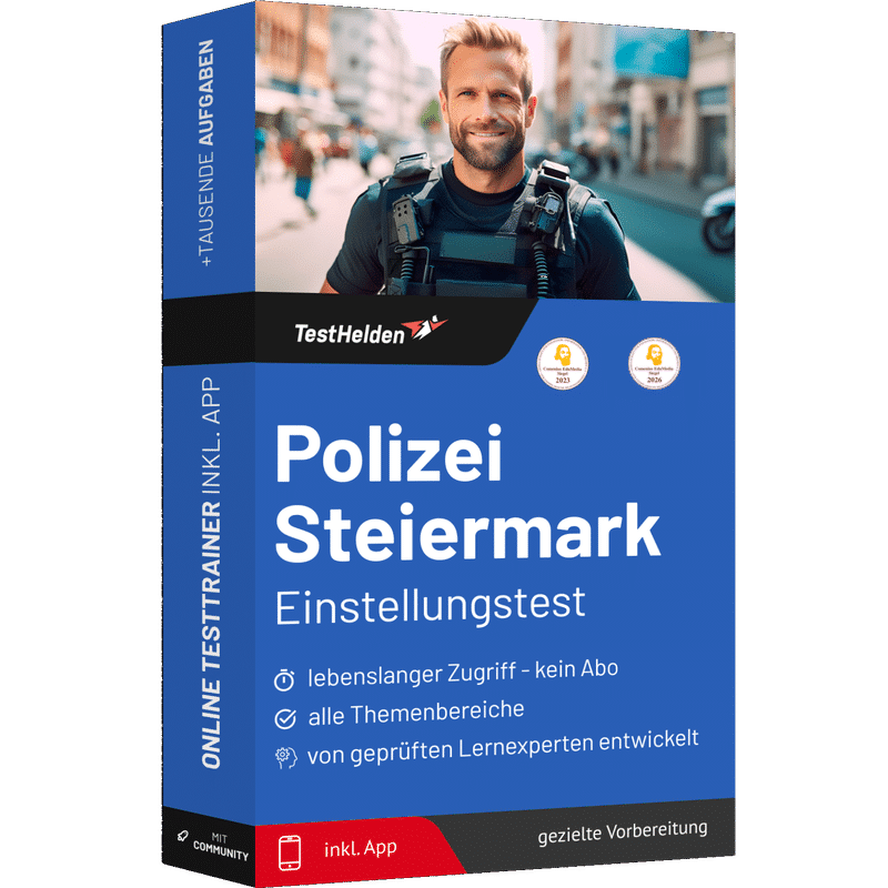 Polizei Steiermark Aufnahmetest üben 2026 - Online Testtrainer 1 Polizei Steiermark Aufnahmetest üben 2026 - Online Testtrainer