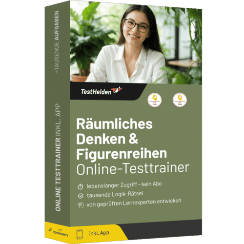 Räumliches Denken und Figurenreihen fortsetzen üben 2026 - Online Testtrainer