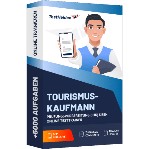 Tourismuskaufmann / -kauffrau Prüfung Vorbereitung und üben mit TestHelden Online Testtrainer