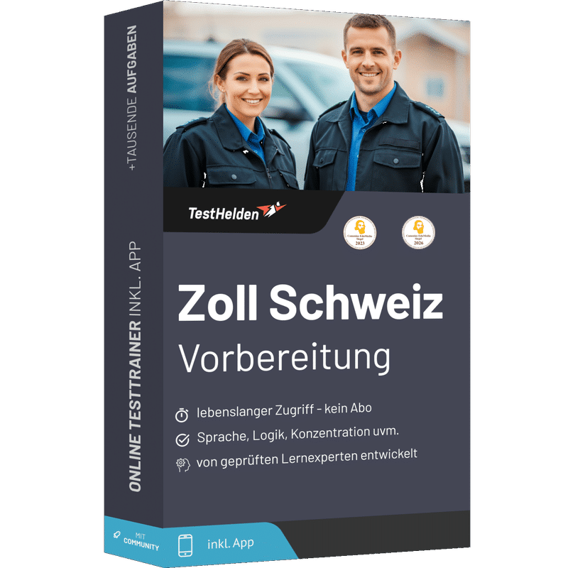 Zoll Schweiz Bewerbung & Rekrutierungsverfahren Vorbereitung 2026 - Online Testtrainer 1 Zoll Schweiz Bewerbung & Rekrutierungsverfahren Vorbereitung 2026 - Online Testtrainer