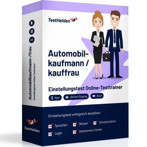 Automobilkaufmann / -kauffrau Einstellungstest Vorbereitung mit Online-Testtrainer von TestHelden