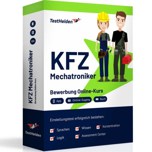 Bewerbung KFZ Mechatroniker Einstellungstest Eignungstest Vorbereitung und bestehen mit TestHelden Online Testtrainer
