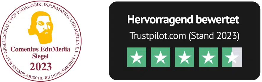 Preisgekrönte Testvorbereitung - Comenius Award und Trustpilot