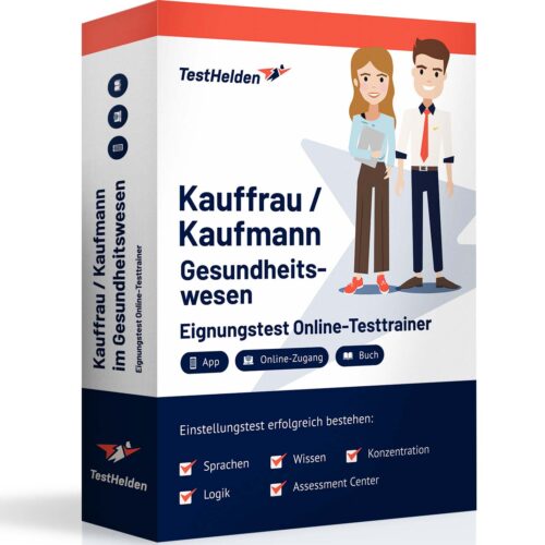 Kauffrau/ Kaufmann im Gesundheitswesen Eignungstest 2022 üben Online-Testtrainer TestHelden