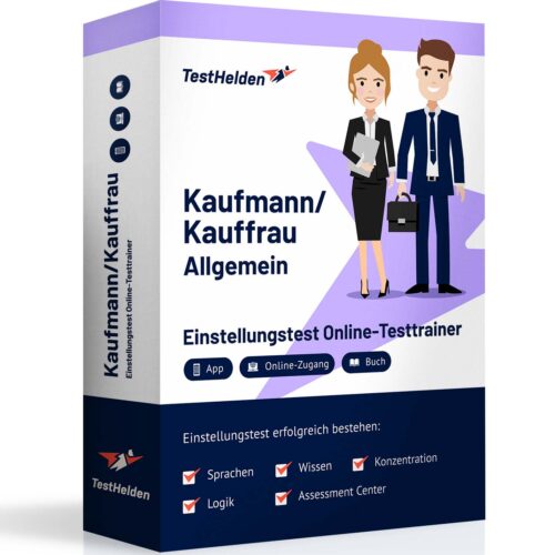 Kaufmann Kauffrau Prüfung Einstellungstest Eignungstest Vorbereitung und bestehen mit TestHelden Online Testtrainer