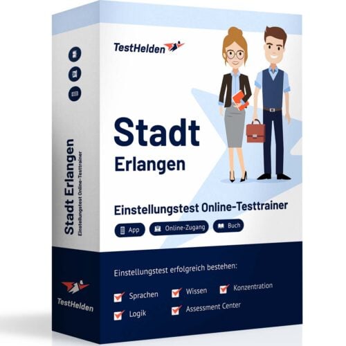 Stadt Erlangen Einstellungstest Eignungstest Vorbereitung mit TestHelden Online-Testtrainer