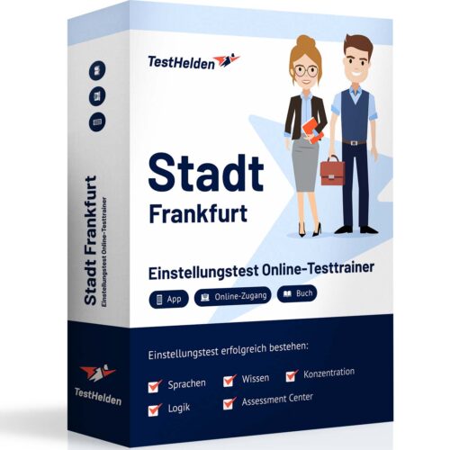 Vorbereitung auf Einstellungstest bei Stadt Frankfurt - Eignungstest bestehen mit TestHelden Online-Testtrainer